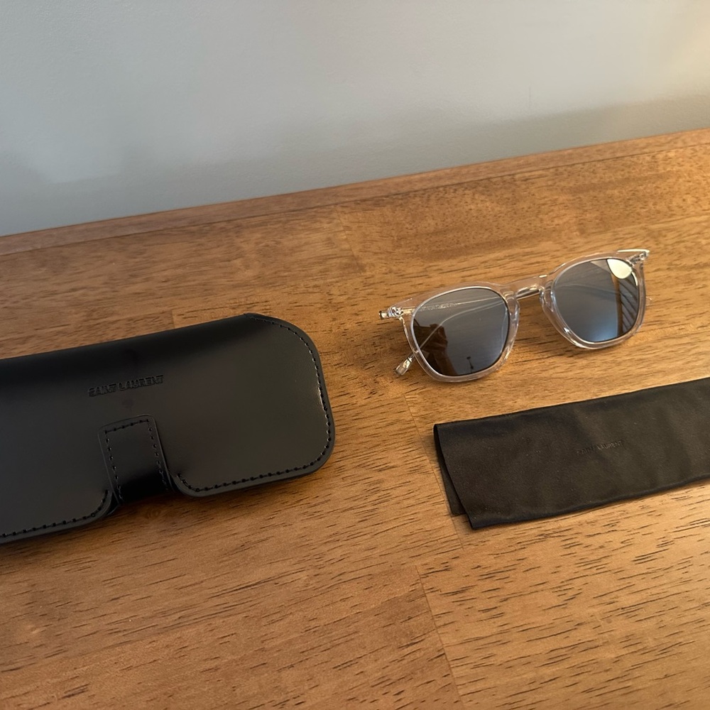 Saint Laurent Clear and Black Sunglasses
